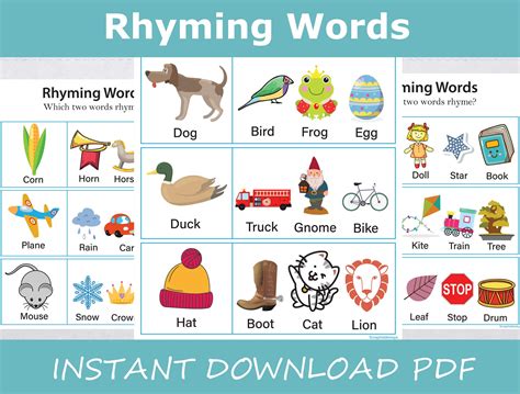 simple rhyming words.